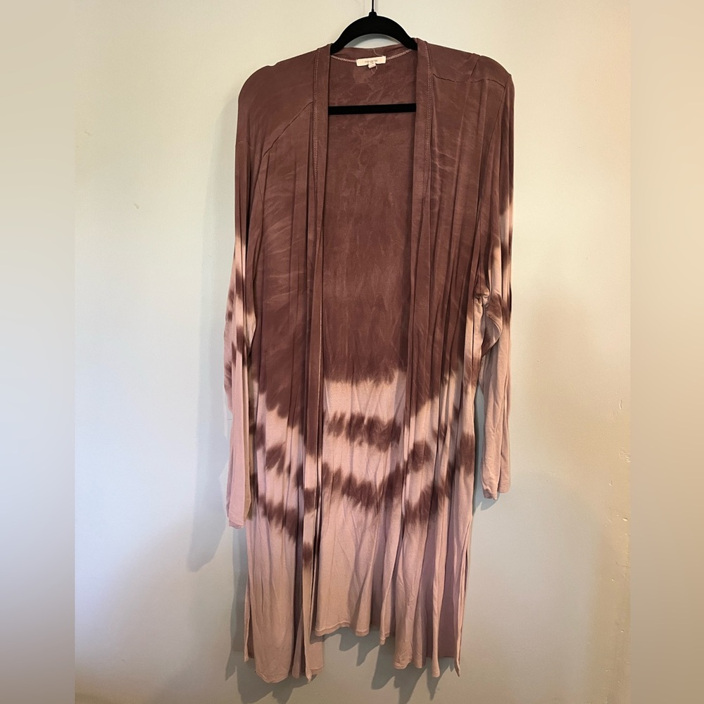 Maurices Purple Tie Dye Duster Cardigan